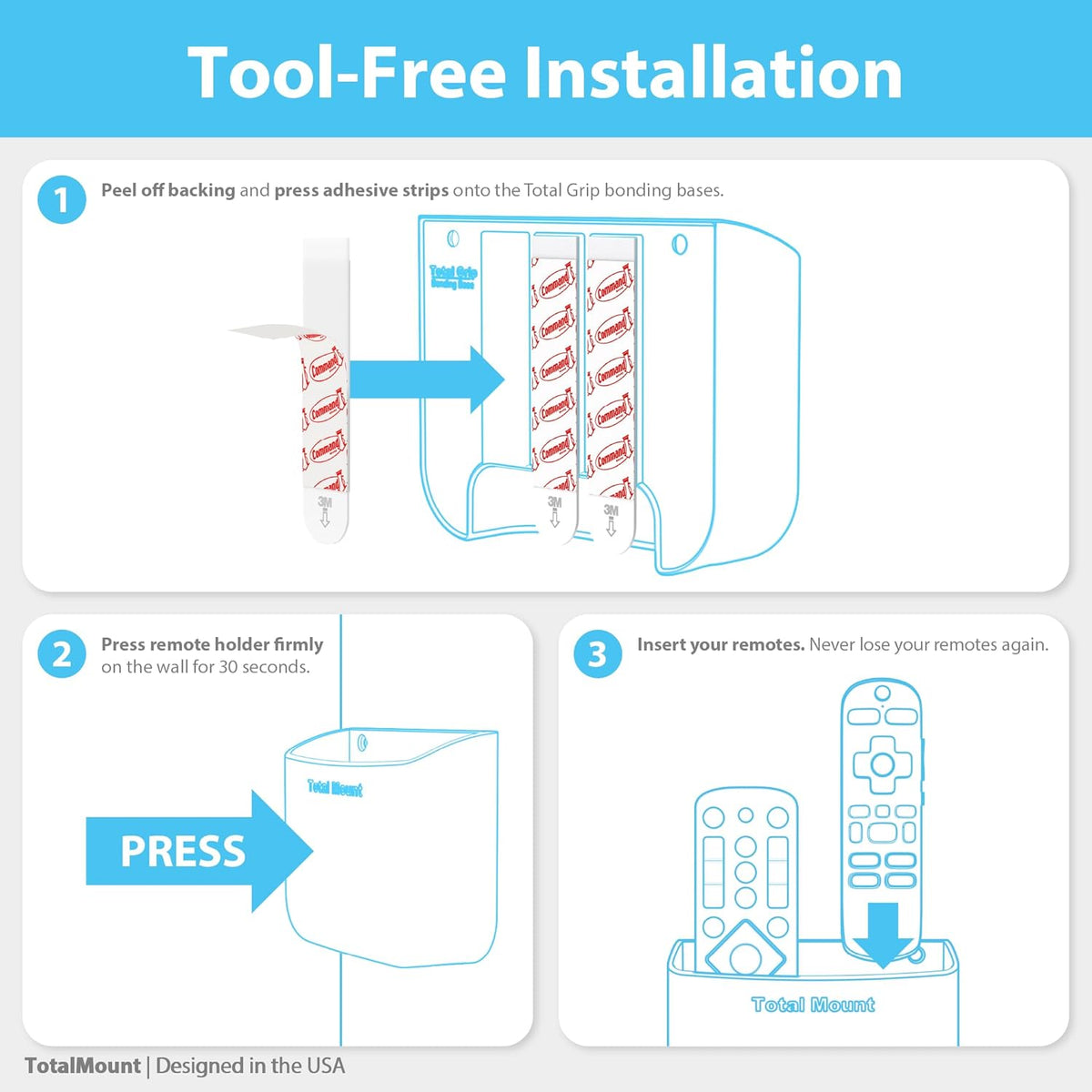 Total Mount - Veggstandur Fjarstýringar Svört