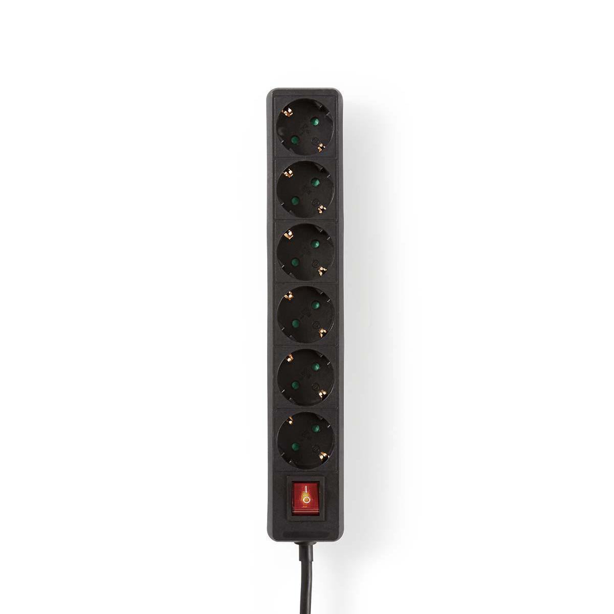 NEDIS - Fjöltengi 6 innstungur M. Rofa 1.5M Sv