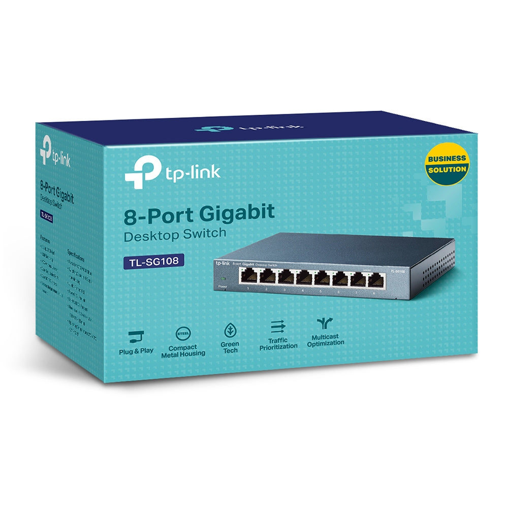 TP Link - 8 Port 10/100/1000 Switch