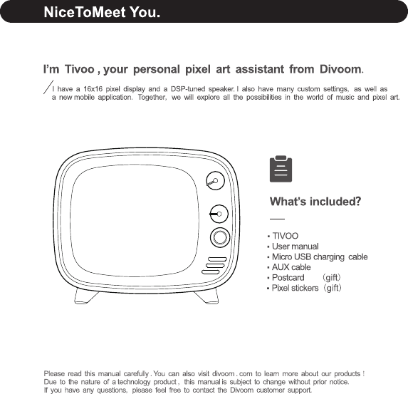 TIVOO Snjall Bluetooth Hátalari